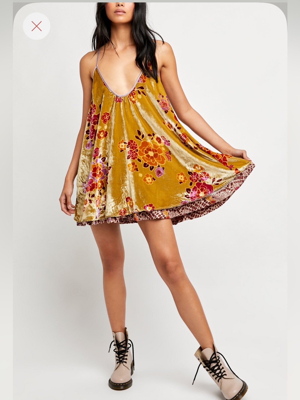 Free People Two-Faced Velvet Mini Dress